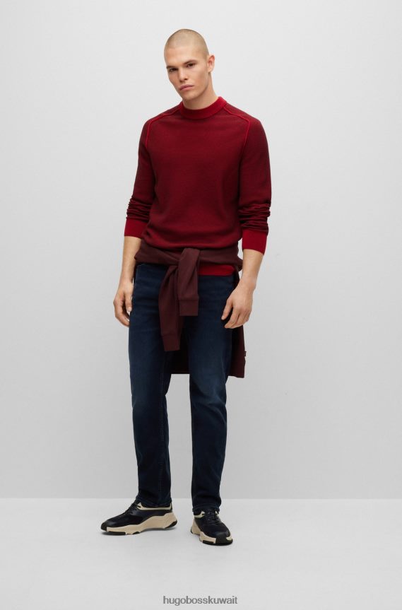 4TFNJN1419 أزرق غامق Hugo Boss بنطلون جينز Hugo باللون الأزرق الداكن مريح من قماش الدنيم المريح باللون الأزرق والأسود