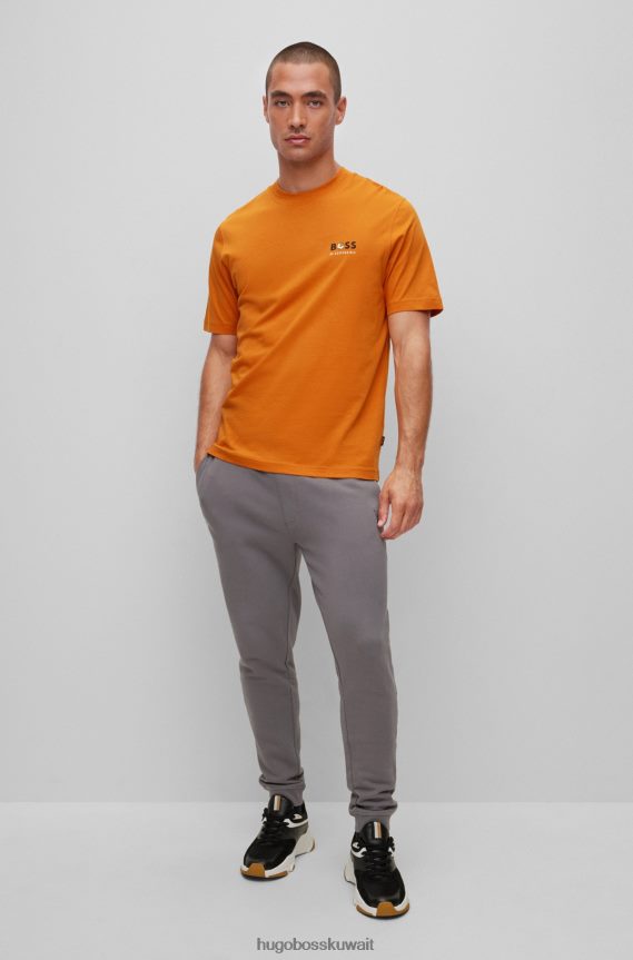 4TFNJN1434 رمادي Hugo Boss بدلة رياضية من قطن تيري باللون الرمادي مع رقعة شعار هوغو