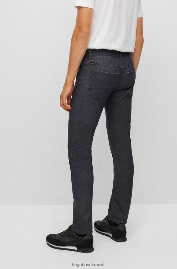 4TFNJN1447 أزرق غامق Hugo Boss بنطال جينز ضيق من قماش الدنيم المطاطي بتأثير مزيج من هوغو باللون الأزرق الداكن