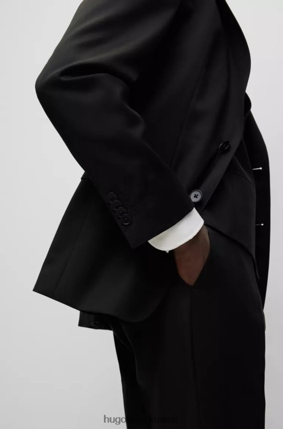 4TFNJN144 أسود/أزرق داكن/رمادي غامق Hugo Boss سترة بدلة H-ضخمة 50469171 أسود