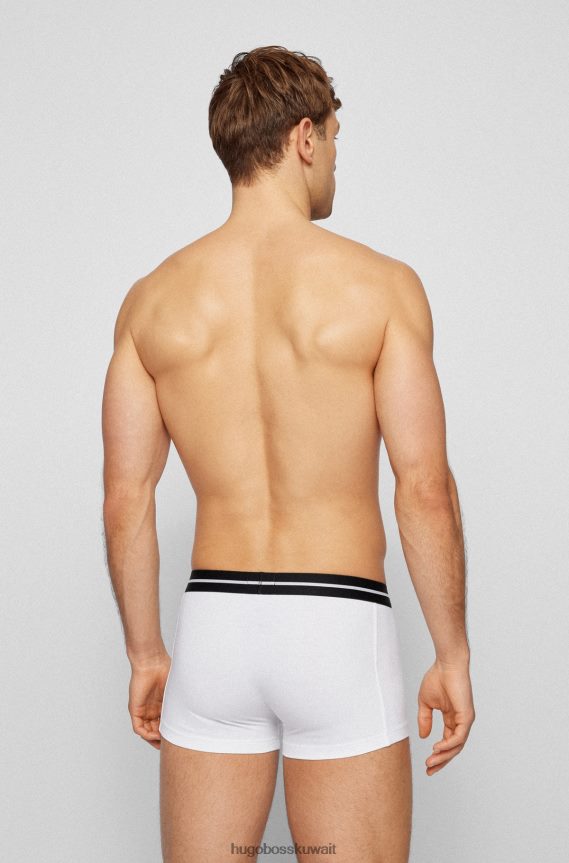 4TFNJN1460 منقوشة Hugo Boss حزمة من ثلاثة سراويل هوغو منقوشة من القطن المطاطي مع أحزمة خصر تحمل الشعار