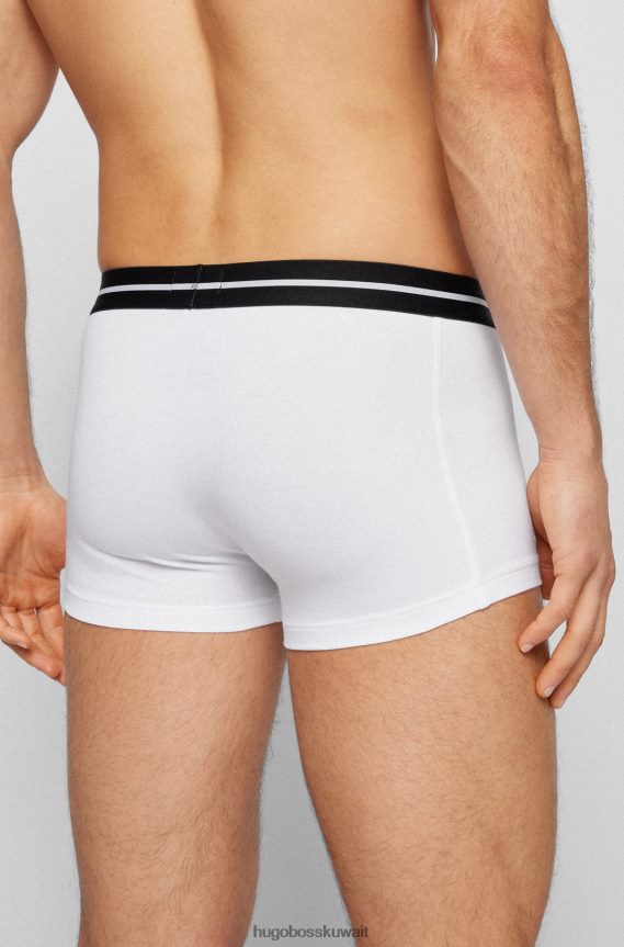 4TFNJN1460 منقوشة Hugo Boss حزمة من ثلاثة سراويل هوغو منقوشة من القطن المطاطي مع أحزمة خصر تحمل الشعار