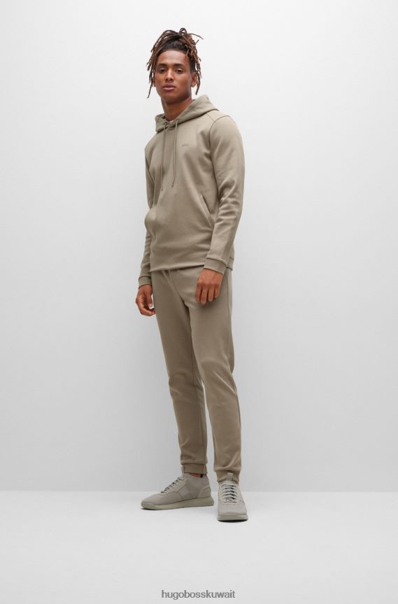 4TFNJN1470 اخضر فاتح Hugo Boss هودي من القطن العضوي باللون الأخضر الفاتح مع شعار هوغو منحني