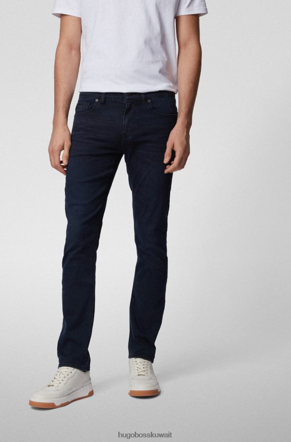 4TFNJN1478 أزرق غامق Hugo Boss جينز هوغو خفيف الوزن باللون الأزرق الداكن مصنوع من قماش الدنيم المطاطي باللون الأزرق الداكن