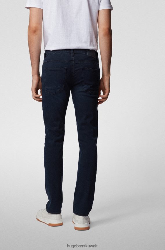 4TFNJN1478 أزرق غامق Hugo Boss جينز هوغو خفيف الوزن باللون الأزرق الداكن مصنوع من قماش الدنيم المطاطي باللون الأزرق الداكن