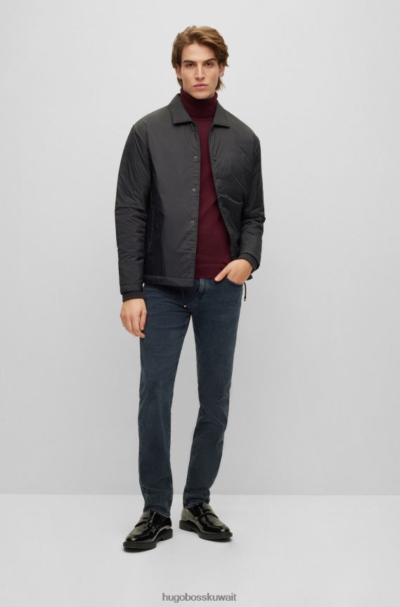 4TFNJN1481 أزرق غامق Hugo Boss بنطال جينز ضيق من قماش الدنيم الإيطالي البحري فائق النعومة باللون الأزرق الداكن