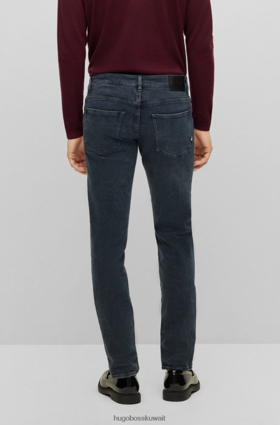 4TFNJN1481 أزرق غامق Hugo Boss بنطال جينز ضيق من قماش الدنيم الإيطالي البحري فائق النعومة باللون الأزرق الداكن