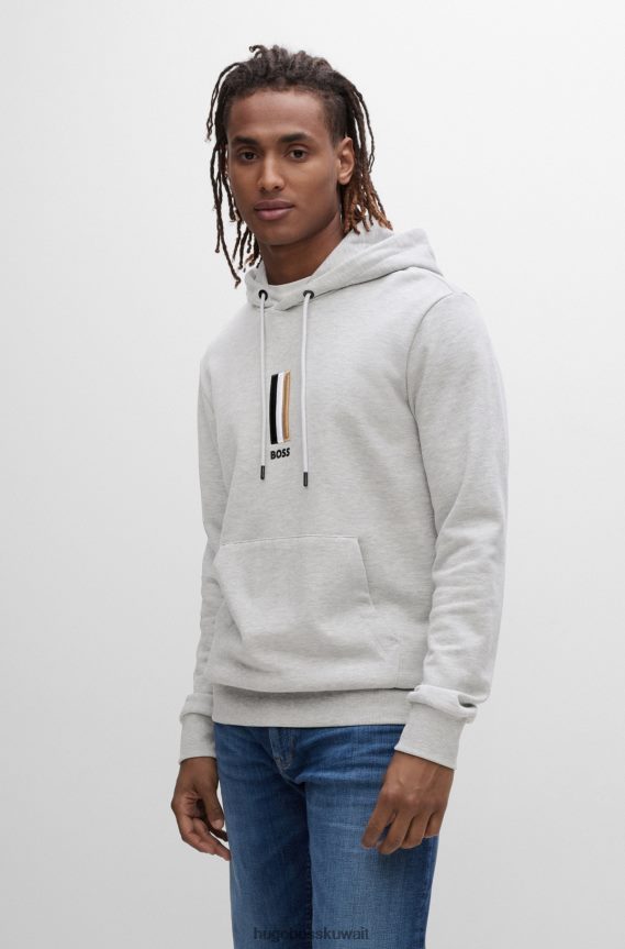 4TFNJN1482 رمادي فاتح Hugo Boss هوديي الفرنسية تيري مع الشعار