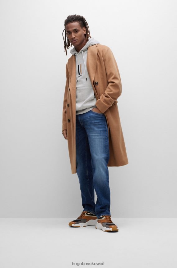 4TFNJN1482 رمادي فاتح Hugo Boss هوديي الفرنسية تيري مع الشعار