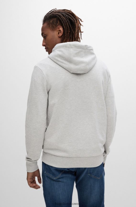 4TFNJN1482 رمادي فاتح Hugo Boss هوديي الفرنسية تيري مع الشعار