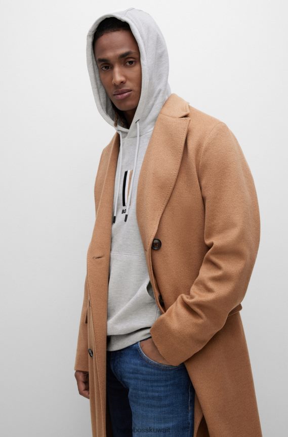 4TFNJN1482 رمادي فاتح Hugo Boss هوديي الفرنسية تيري مع الشعار