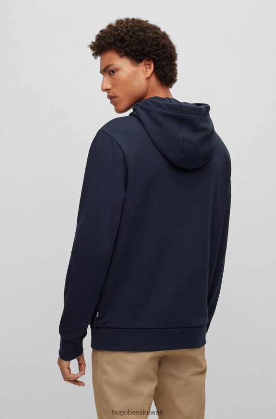 4TFNJN1483 أزرق غامق Hugo Boss شعار هوديي فرينش تيري
