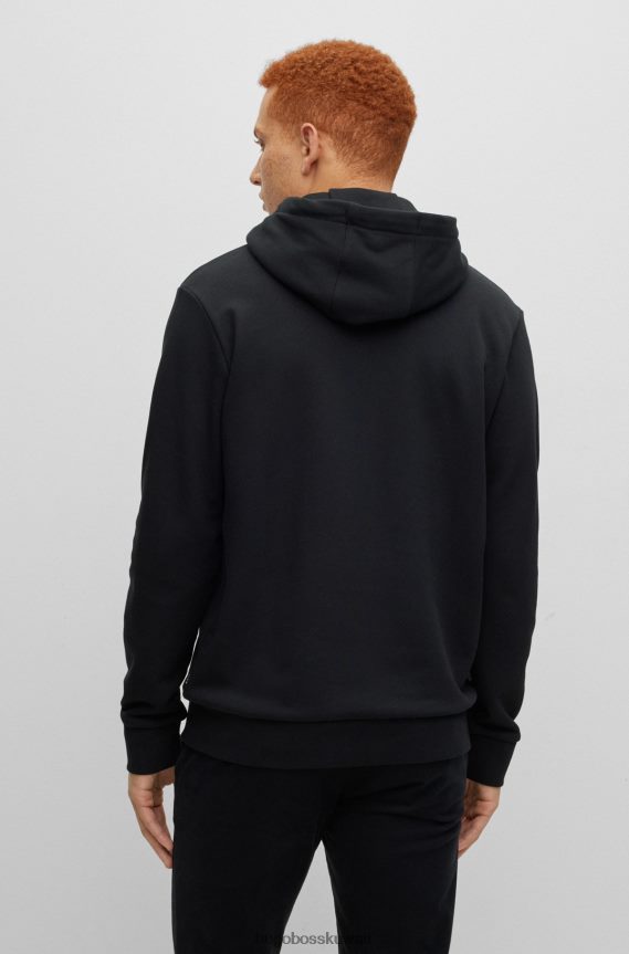 4TFNJN1485 أسود Hugo Boss هوديي فرينش تيري مع الشعار