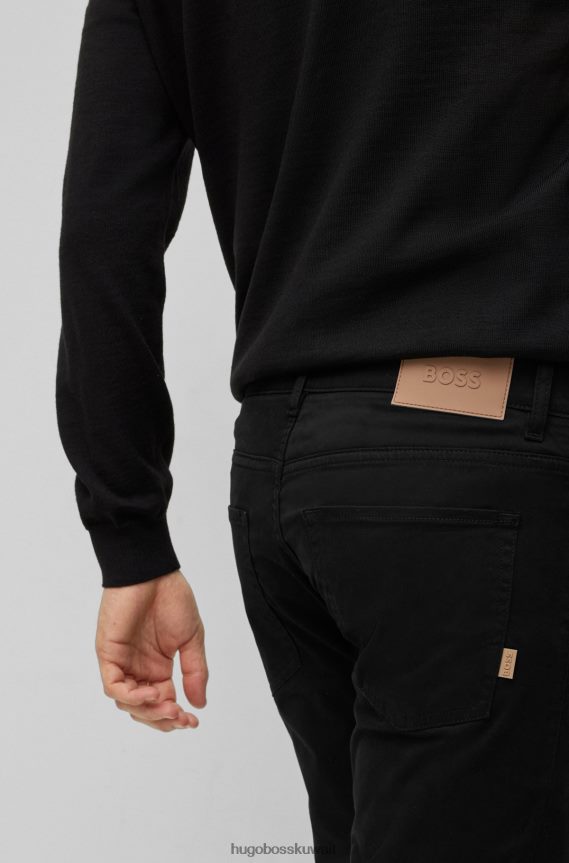 4TFNJN1513 أسود Hugo Boss جينز هوغو أسود ضيق من قماش الدنيم الممشط