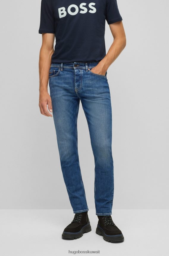 4TFNJN1524 أزرق Hugo Boss بنطلون جينز أزرق مدبب من Hugo مصنوع من قماش الدنيم الأزرق المريح