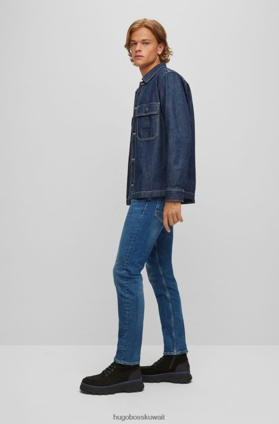 4TFNJN1524 أزرق Hugo Boss بنطلون جينز أزرق مدبب من Hugo مصنوع من قماش الدنيم الأزرق المريح