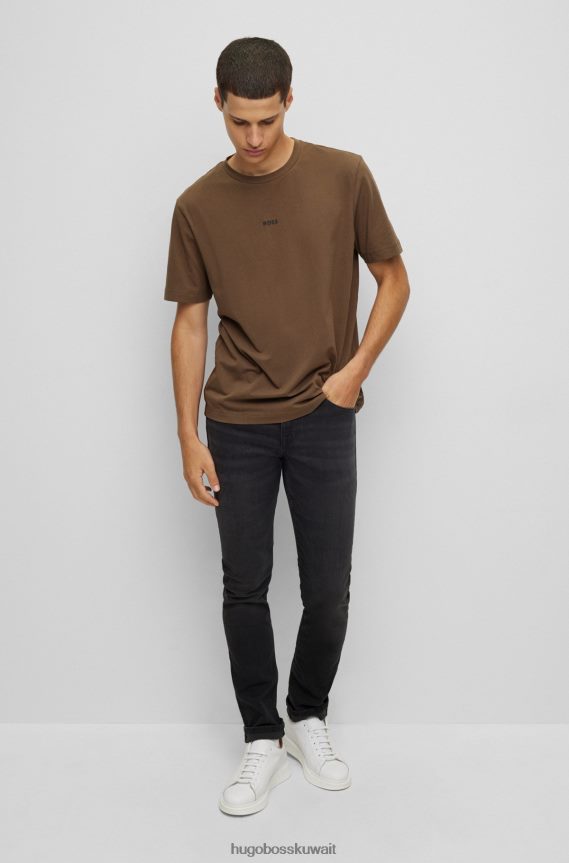 4TFNJN1533 أسود Hugo Boss بنطال جينز ضيق من قماش الدنيم الرمادي فائق التمدد باللون الأسود