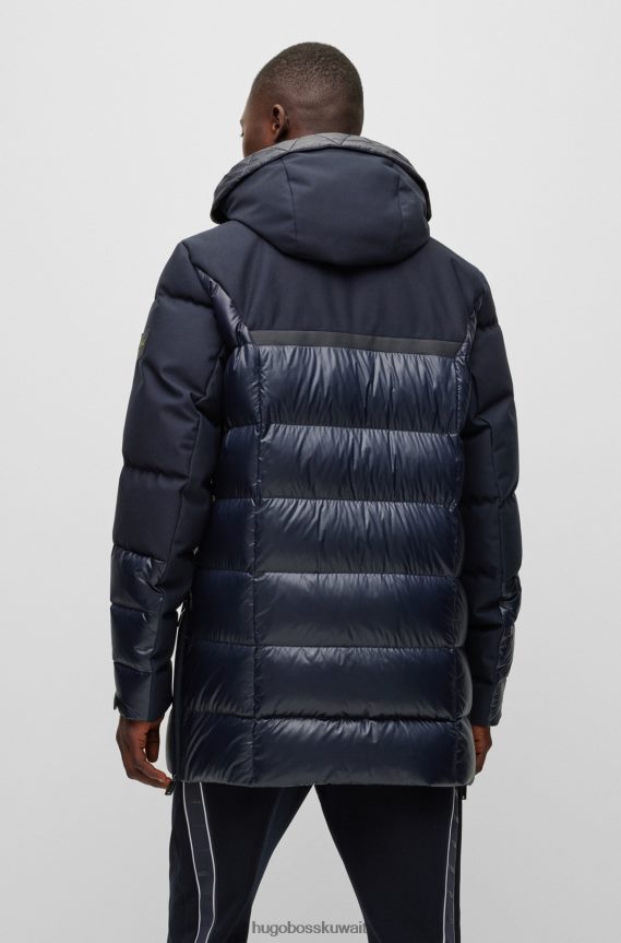 4TFNJN1536 أزرق غامق Hugo Boss سترة هوغو هجينة باللون الأزرق الداكن مع غطاء رأس قابل للفصل