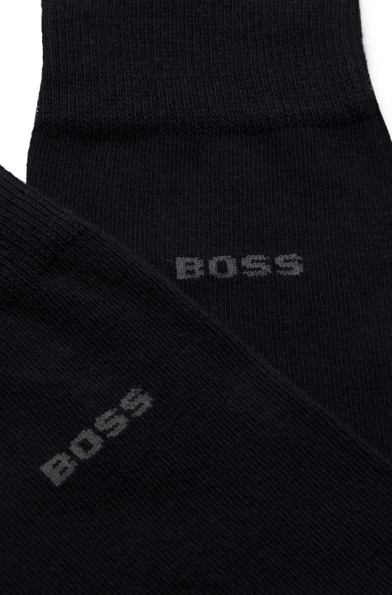 4TFNJN1549 أسود Hugo Boss Hugo - حزمة من قطعتين من الجوارب ذات الطول العادي المصنوعة من القماش المطاطي