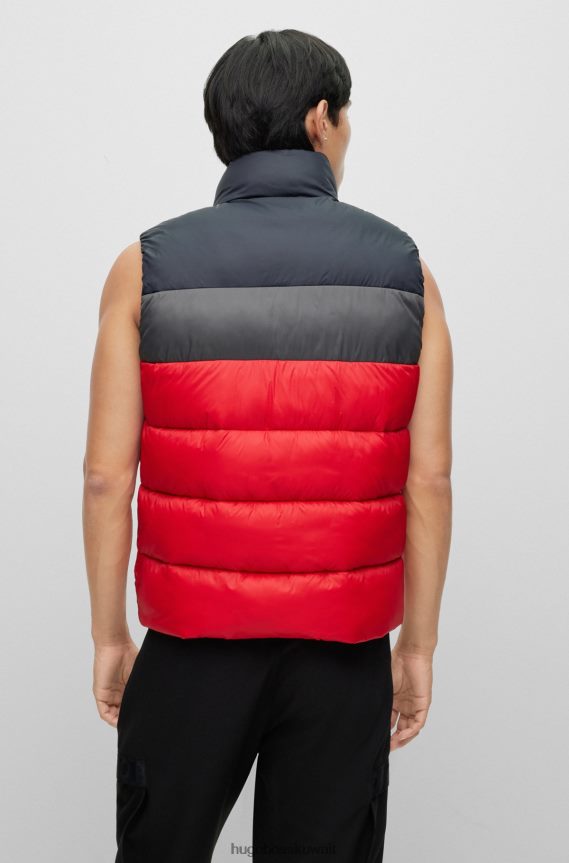 4TFNJN1552 أحمر Hugo Boss جيليه منتفخ باللون الأحمر مع شعار Hugo الجريء