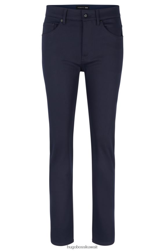 4TFNJN1554 أزرق غامق Hugo Boss بنطلون جينز بورش إكس مدبب من قماش الدنيم المطاطي باللون الأزرق