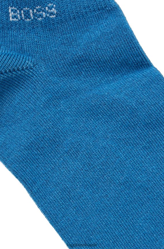 4TFNJN1557 أزرق فاتح Hugo Boss Hugo حزمة من اثنين من جوارب الكاحل من مزيج القطن باللون الأزرق الفاتح