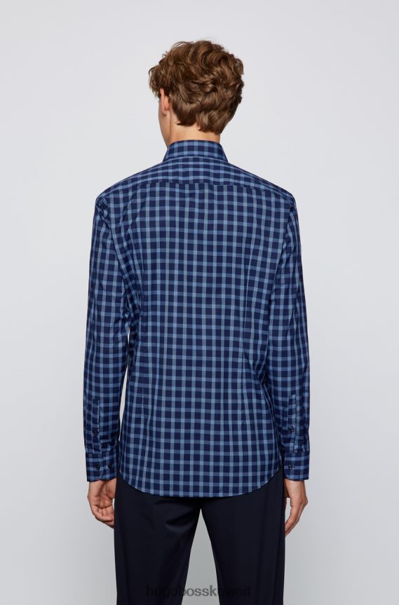 4TFNJN155 الفيروز / البحرية Hugo Boss قميص الحافلة h-hank 50459544 باللون الفيروزي