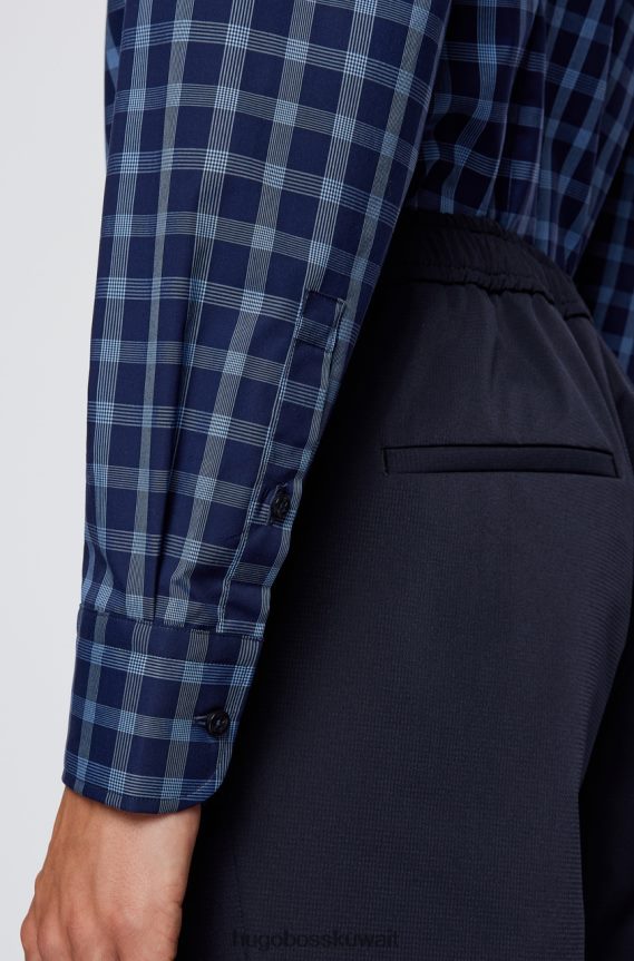 4TFNJN155 الفيروز / البحرية Hugo Boss قميص الحافلة h-hank 50459544 باللون الفيروزي