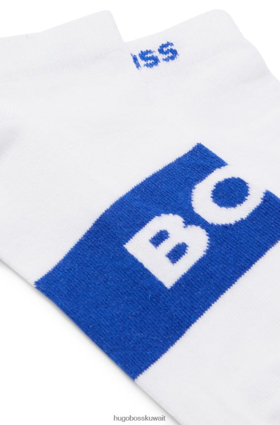4TFNJN1560 أبيض Hugo Boss حزمة من اثنين من الجوارب للكاحل من مزيج القطن باللون الأبيض