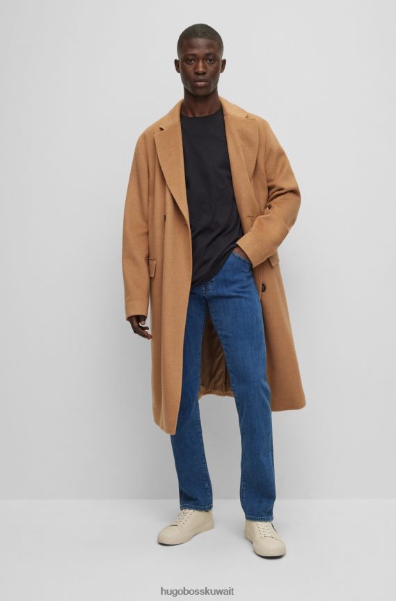 4TFNJN1563 أزرق Hugo Boss هوغو جينز بقصة عادية باللون الأزرق من قماش الدنيم الأزرق فائق التمدد