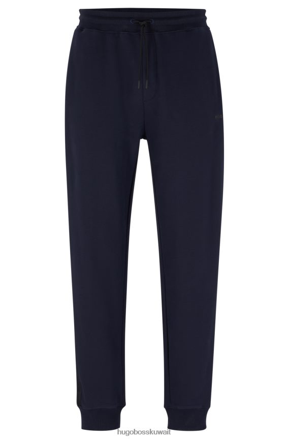 4TFNJN1572 أزرق غامق Hugo Boss قيعان رياضية من القطن العضوي مع شريط شعار هوغو باللون الأزرق الداكن