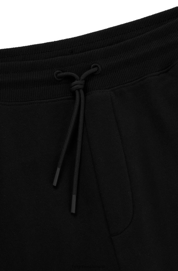 4TFNJN1574 أسود Hugo Boss بدلة رياضية من القطن العضوي باللون الأسود من Hugo مع شريط الشعار