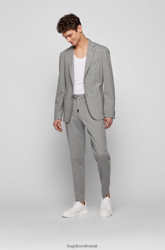4TFNJN1576 رمادي Hugo Boss بنطال بقصة ضيقة مصنوع من الجيرسي المطاطي باللون الرمادي من هوغو