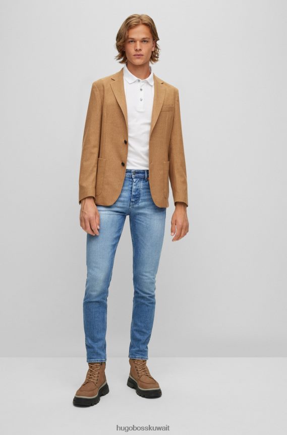 4TFNJN1579 أزرق Hugo Boss جينز هوغو أزرق مدبب من قماش الدنيم الأزرق المريح