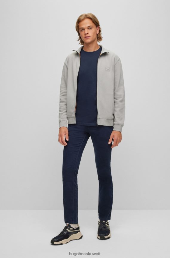 4TFNJN1580 أزرق غامق Hugo Boss تيشيرت Hugo باللون الأزرق الداكن بتصميم مريح مصنوع من قطن الجيرسيه مع رقعة الشعار