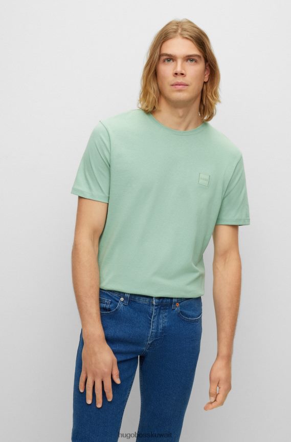 4TFNJN1585 اخضر فاتح Hugo Boss تيشيرت Hugo باللون الأخضر الفاتح مصنوع من قطن الجيرسيه مع رقعة الشعار