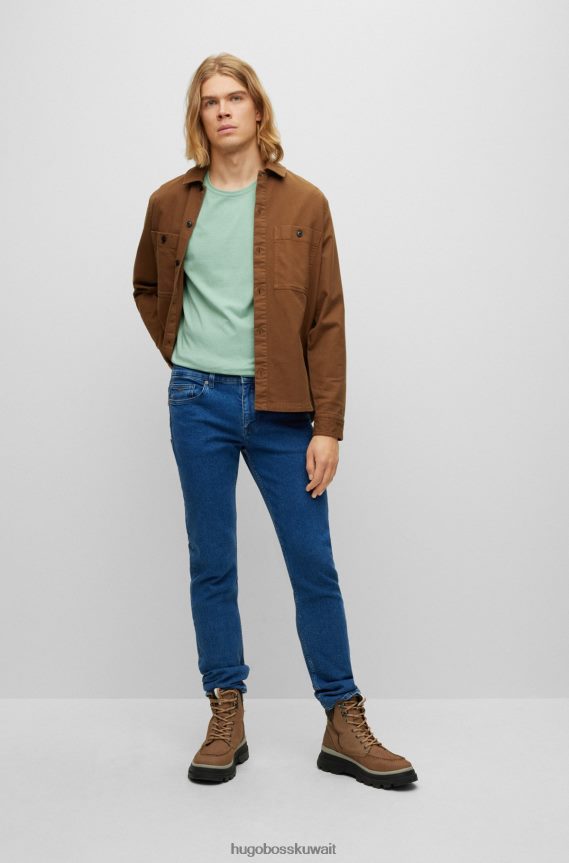 4TFNJN1585 اخضر فاتح Hugo Boss تيشيرت Hugo باللون الأخضر الفاتح مصنوع من قطن الجيرسيه مع رقعة الشعار