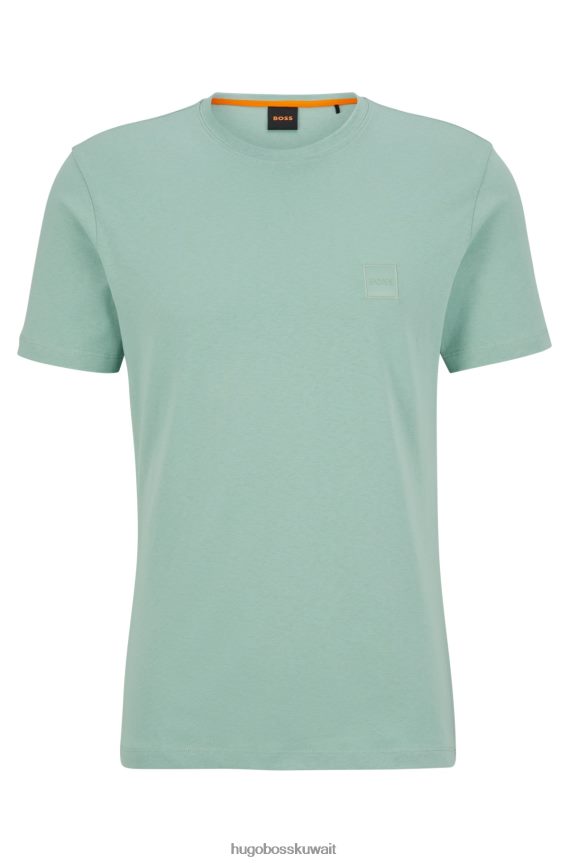 4TFNJN1585 اخضر فاتح Hugo Boss تيشيرت Hugo باللون الأخضر الفاتح مصنوع من قطن الجيرسيه مع رقعة الشعار