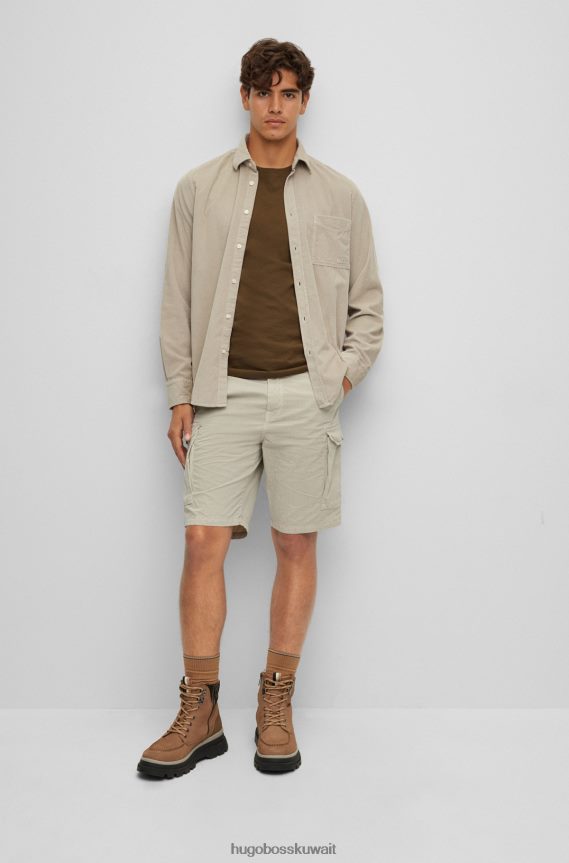 4TFNJN1586 أخضر غامق Hugo Boss تي شيرت Hugo باللون الأخضر الداكن مريح مصنوع من قطن الجيرسيه مع رقعة الشعار