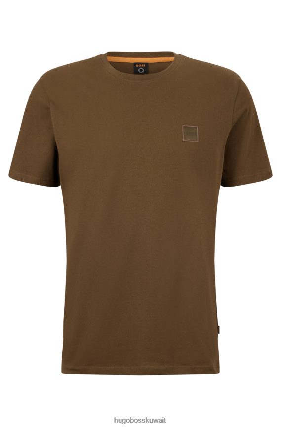 4TFNJN1586 أخضر غامق Hugo Boss تي شيرت Hugo باللون الأخضر الداكن مريح مصنوع من قطن الجيرسيه مع رقعة الشعار