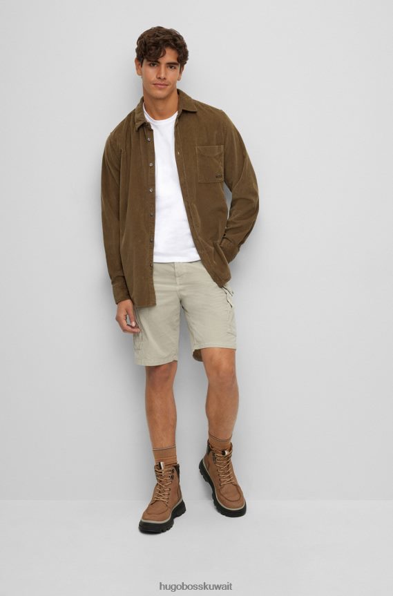 4TFNJN1587 أبيض Hugo Boss تيشيرت Hugo مريح من قطن الجيرسيه مع رقعة شعار باللون الأبيض