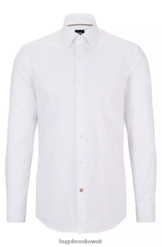 4TFNJN15 أبيض/أزرق فاتح Hugo Boss قميص عمل H-Hank-Kent رقم 50479922 أبيض