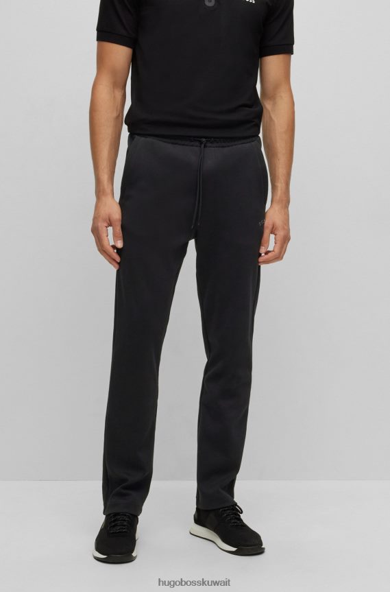 4TFNJN1610 أسود Hugo Boss قيعان رياضية من مواد مختلطة مع شعار منحني باللون الأسود