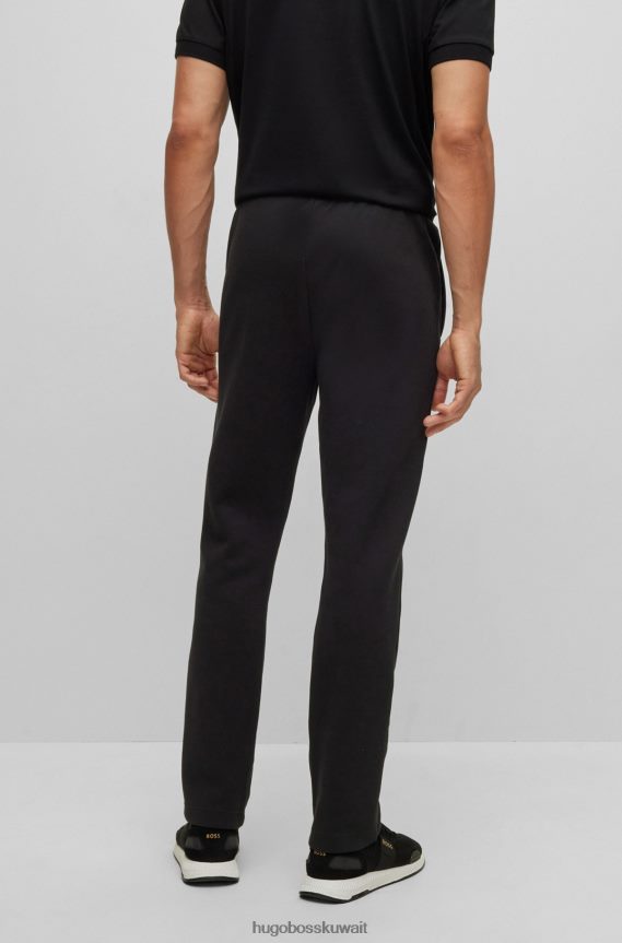 4TFNJN1610 أسود Hugo Boss قيعان رياضية من مواد مختلطة مع شعار منحني باللون الأسود