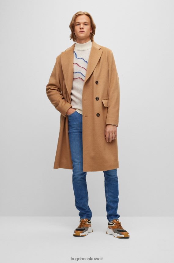 4TFNJN1645 أزرق غامق Hugo Boss جينز أزرق داكن بقصّة ضيّقة من قماش الدنيم الأزرق المريح والمطاط