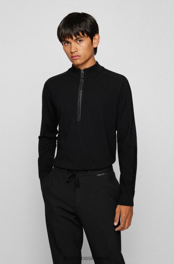 4TFNJN164 أسود/أرجواني Hugo Boss X بورش نصف سحاب متماسك نيل 50457707 أسود