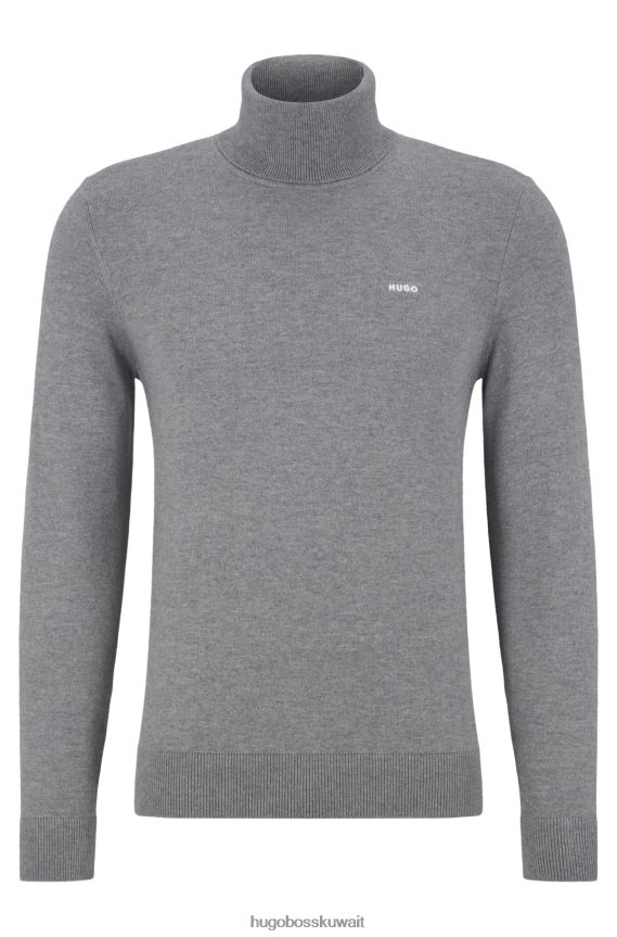 4TFNJN1669 رمادي Hugo Boss سترة من مزيج القطن باللون الرمادي مع شعار هوغو على الصدر