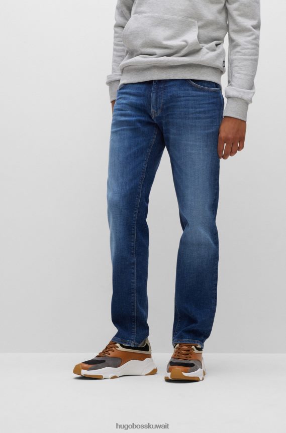 4TFNJN1685 أزرق Hugo Boss جينز Hugo ذو المقاس العادي باللون الأزرق الدنيم ذو الحركة الفائقة