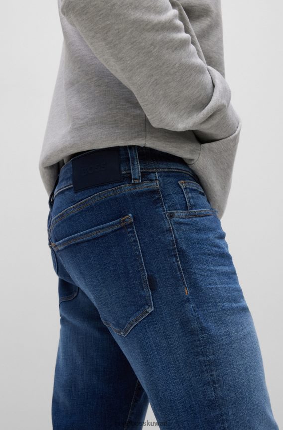 4TFNJN1685 أزرق Hugo Boss جينز Hugo ذو المقاس العادي باللون الأزرق الدنيم ذو الحركة الفائقة