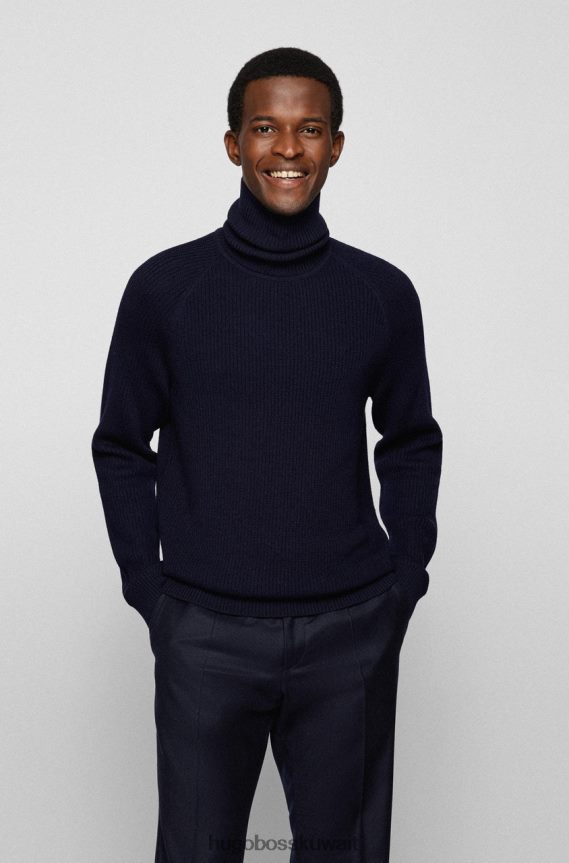 4TFNJN168 زيتوني/كحلي/أحمر Hugo Boss لفة الرقبة متماسكة نوفينزو 50457714 الزيتون